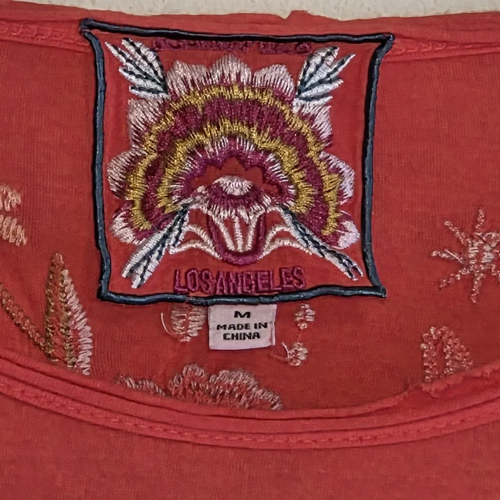 Johnny Was Red Embroidered Top - Picture 5 of 8